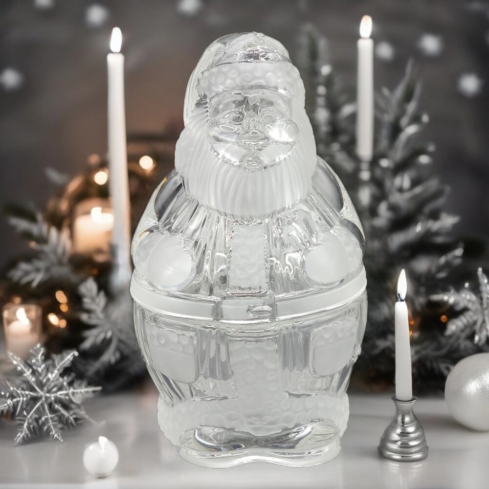 Gorham Crystal Santa Holiday Traditions North Pole Express German Christmas Jar